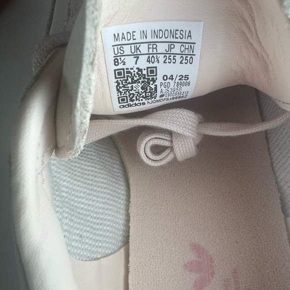 Adidas Sambae Wonder Quartz Women's Size 8.5 Cream Pink Leather Suede Sneakers - Picture 10 of 12